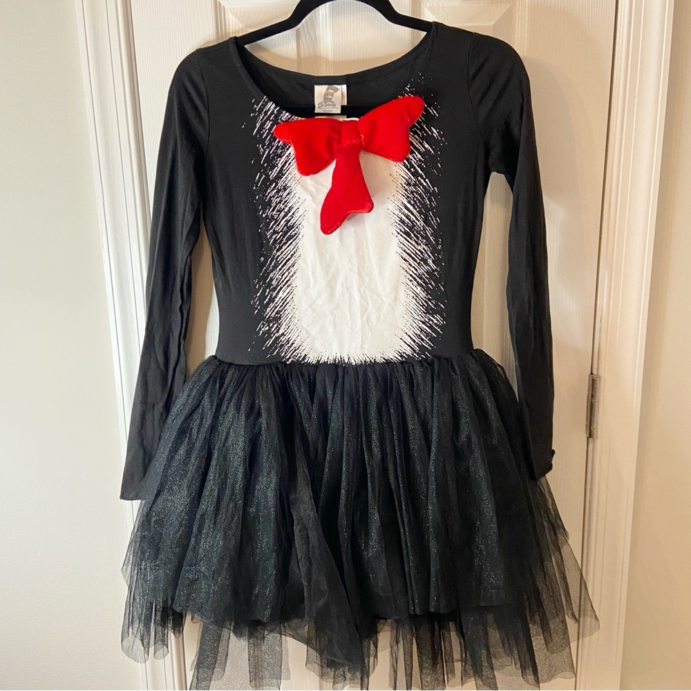 Spirit Black and White Tutu Dress with Red Bow
